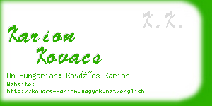 karion kovacs business card